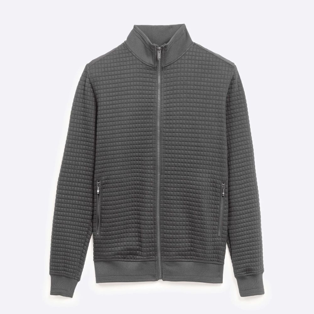 NWOT  bugatchi Waffle Knit Mock Neck Jacket - size XL